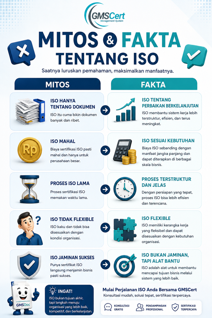Mitos vs Fakta Sertifikasi ISO di Indonesia yang Wajib Bisnis Ketahui 1 Mitos vs fakta sertifikasi ISO di Indonesia untuk bisnis