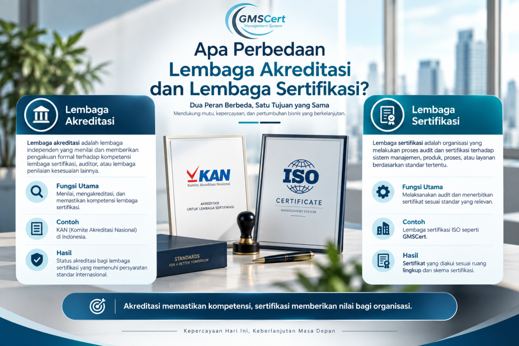 perbedaan lembaga akreditasi dan lembaga sertifikasi
